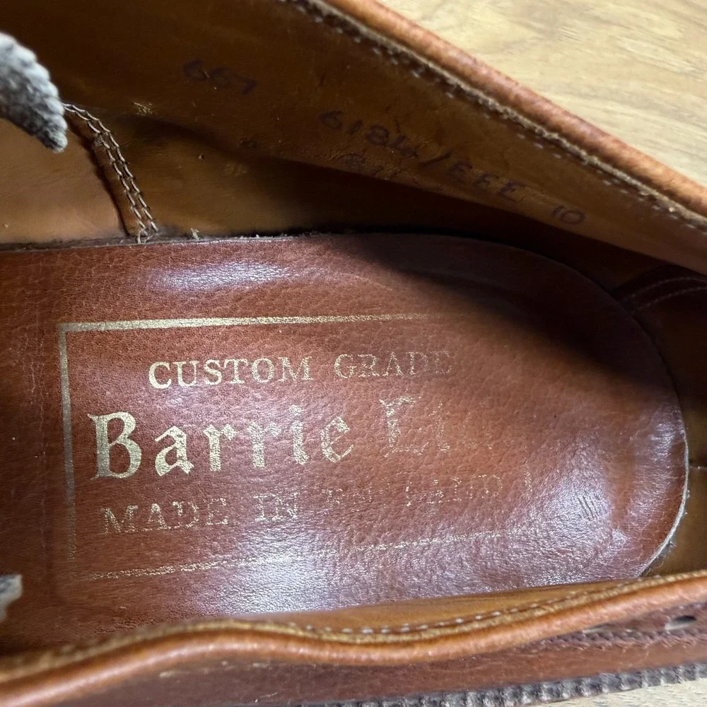 Barrie LTD England Mens UK 10 EEE US 11 Brown Wingtip Oxfords Leather Bench Made